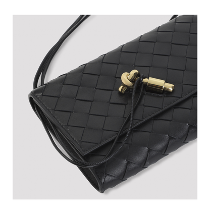 MAYFEYR - Bottega Veneta - Black Grained Leather Andiamo Slim Pouch - 836940VCPP21019