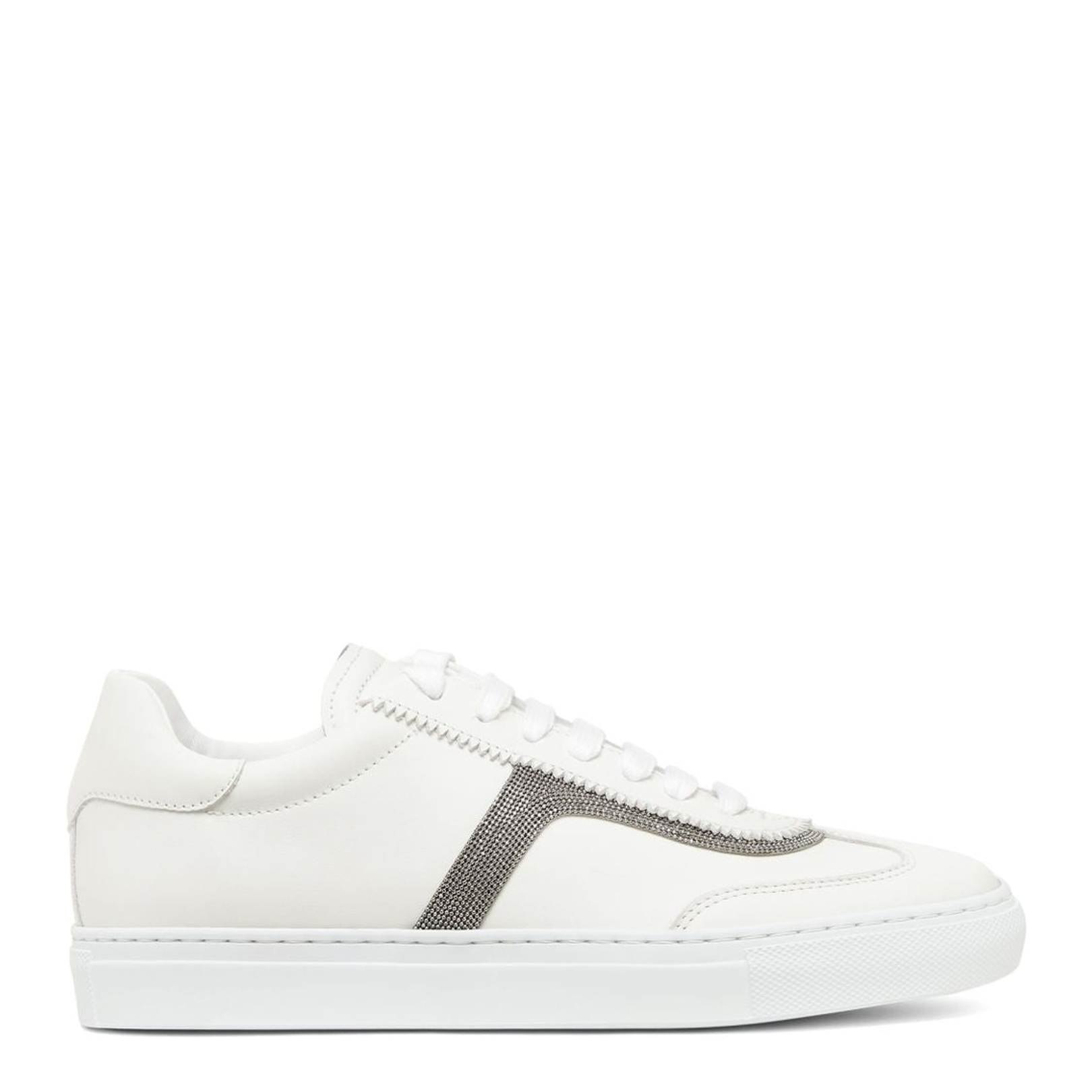Stylish White Lace-Up Sneakers