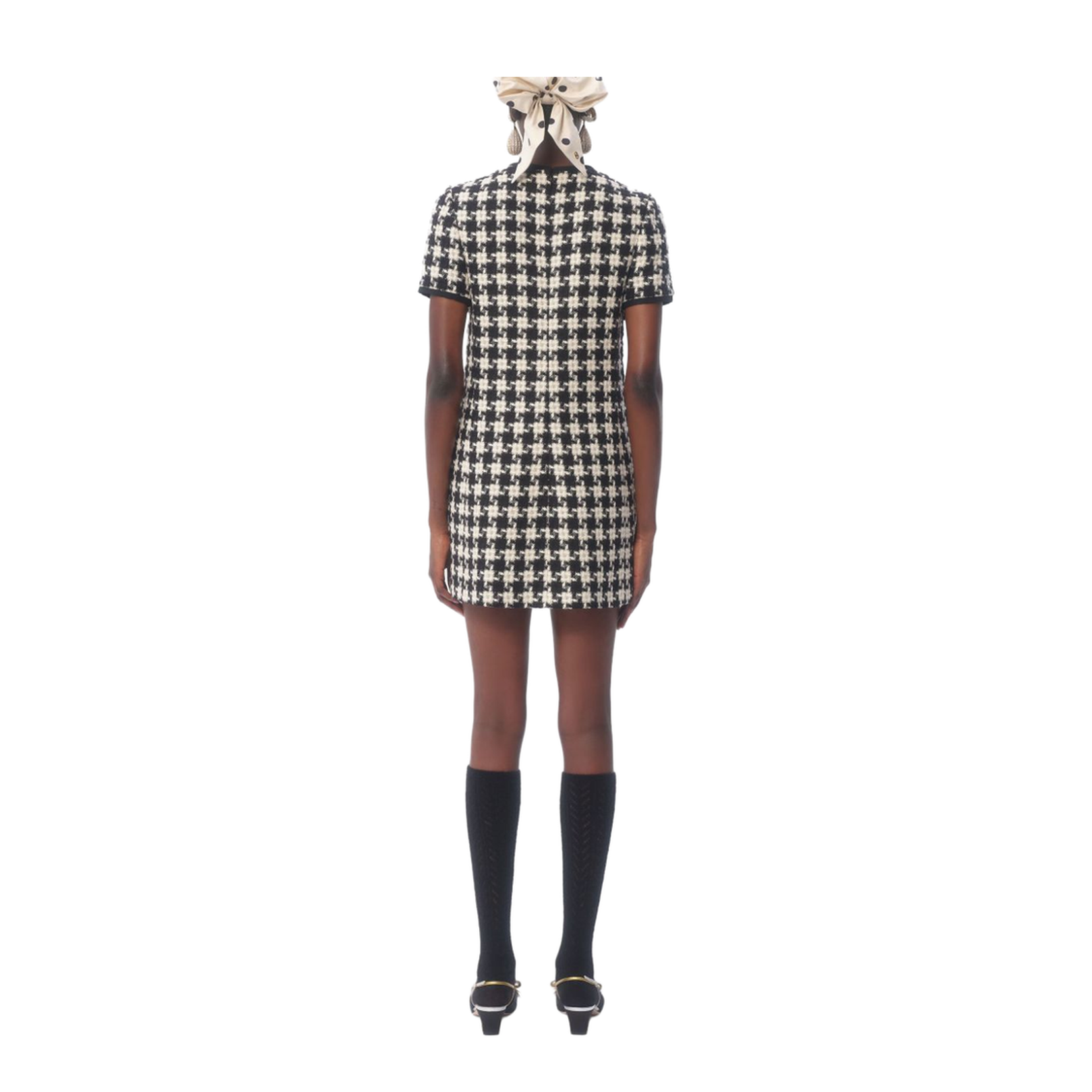Ivory Silk Geometric-Pattern Dress