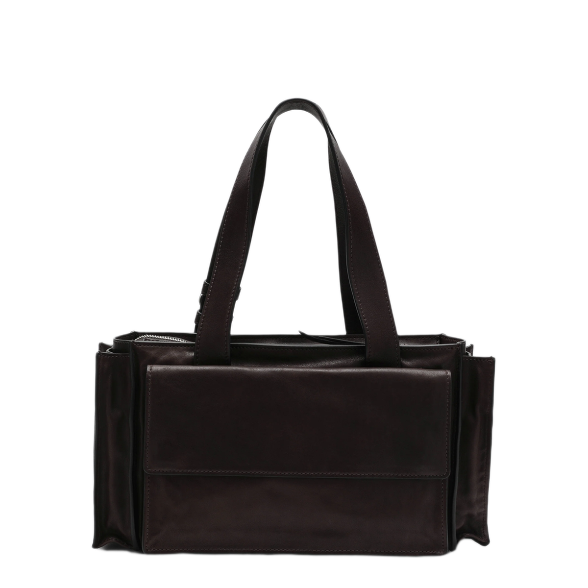 MAYFEYR - Miu Miu - Utilitaire Shopping Bag In Antique Effect Lambskin Burnt - 5BG335POO2G7QF0038