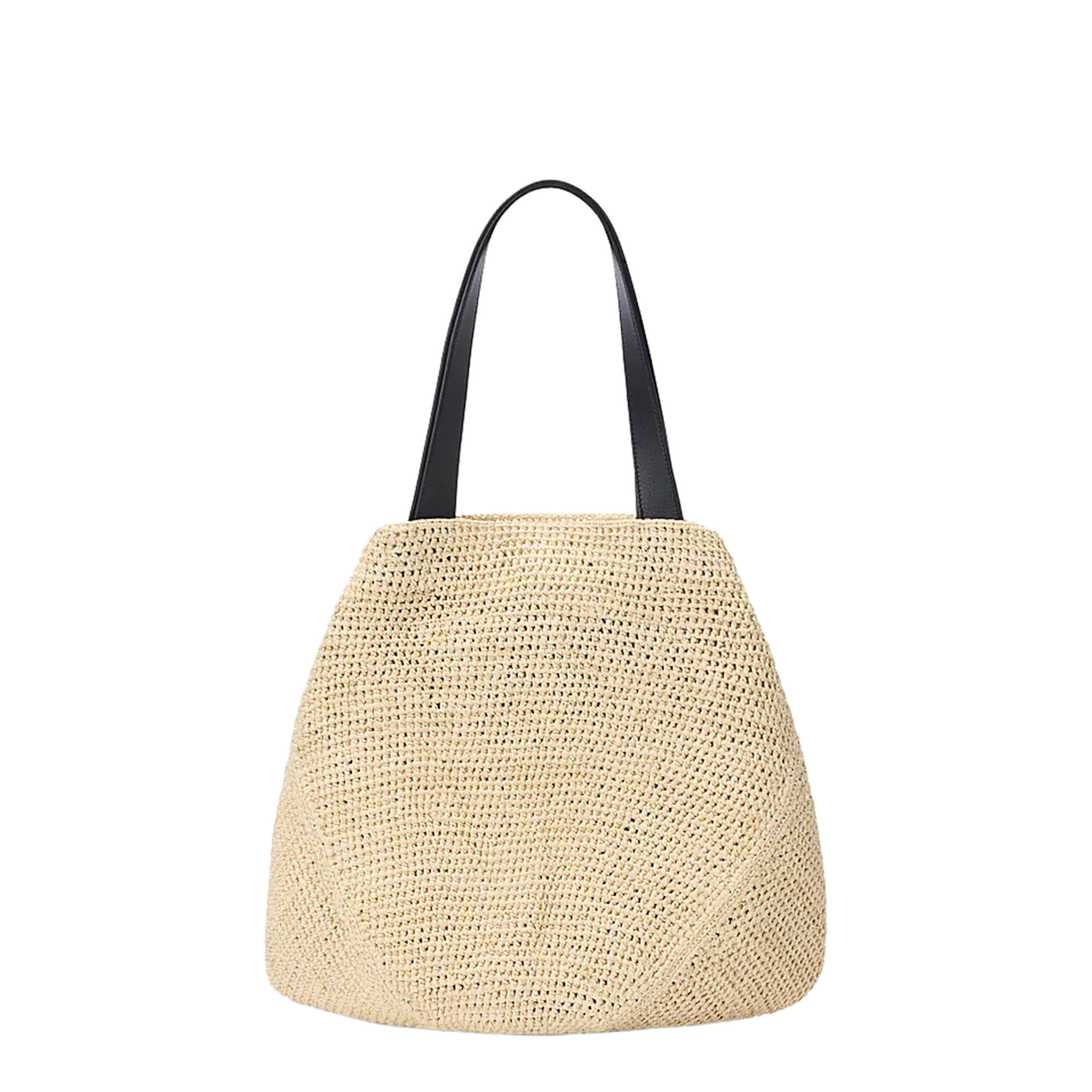 Punch Hole Medium Straw Bucket Bag