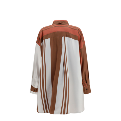 MAYFEYR - Kiton - Long Striped Silk Shirt - D51402K0999G08009ROSACIPRIA