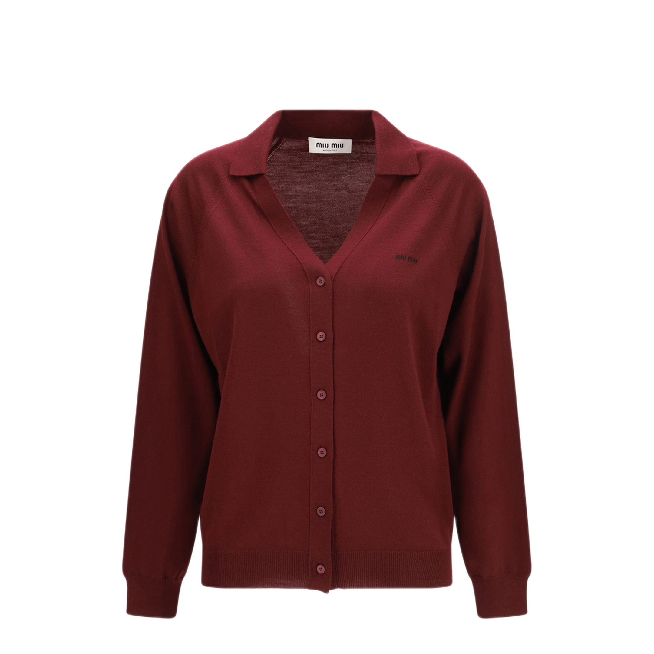 MAYFEYR - Miu Miu - Virgin Wool Cardigan With Collar - MMF02ZSOOO16WJF0869