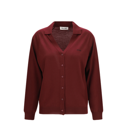 MAYFEYR - Miu Miu - Virgin Wool Cardigan With Collar - MMF02ZSOOO16WJF0869