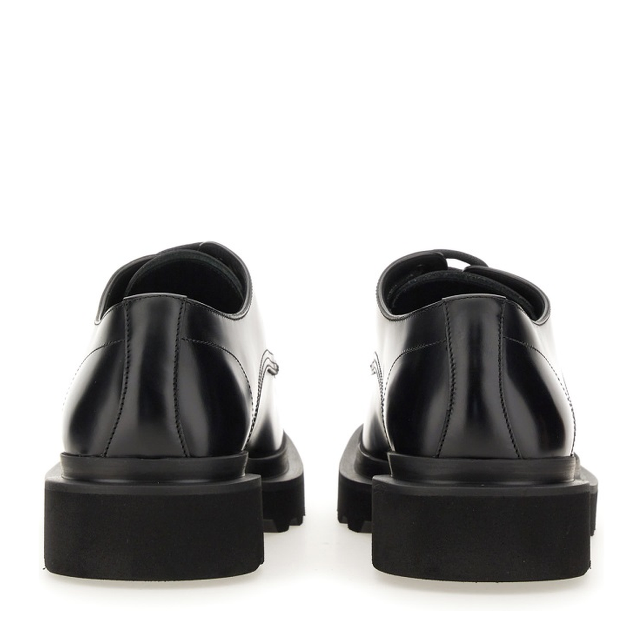 Square-Toe Leather Derby Shoes