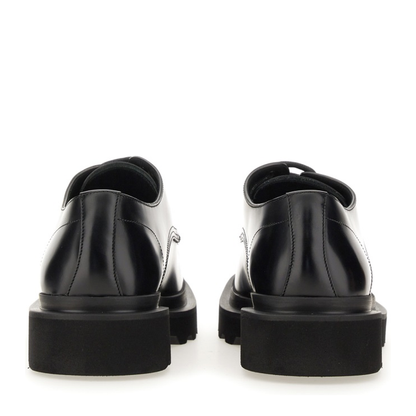 Square-Toe Leather Derby Shoes