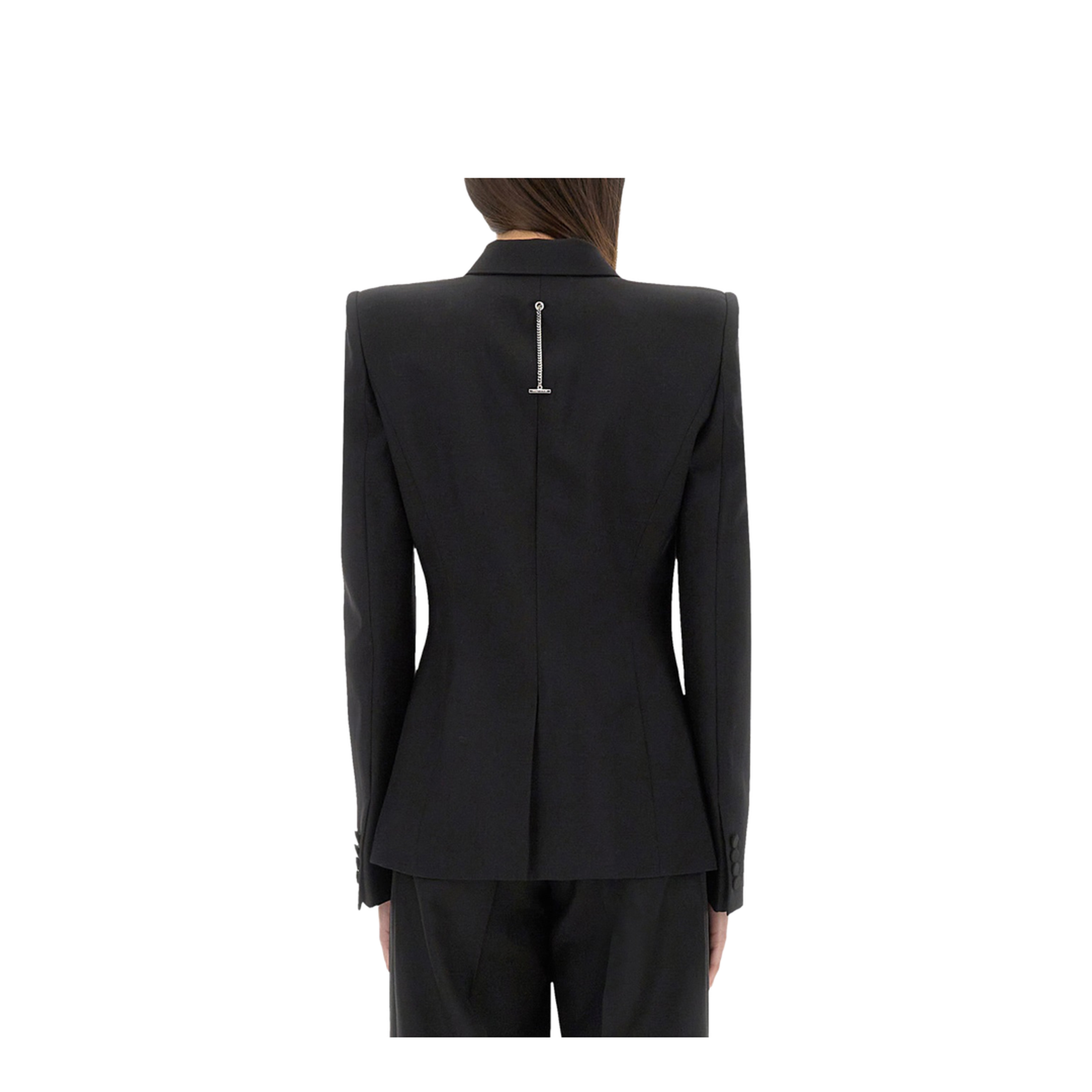 Double-Breasted Jacket with Voluminous Shoulders