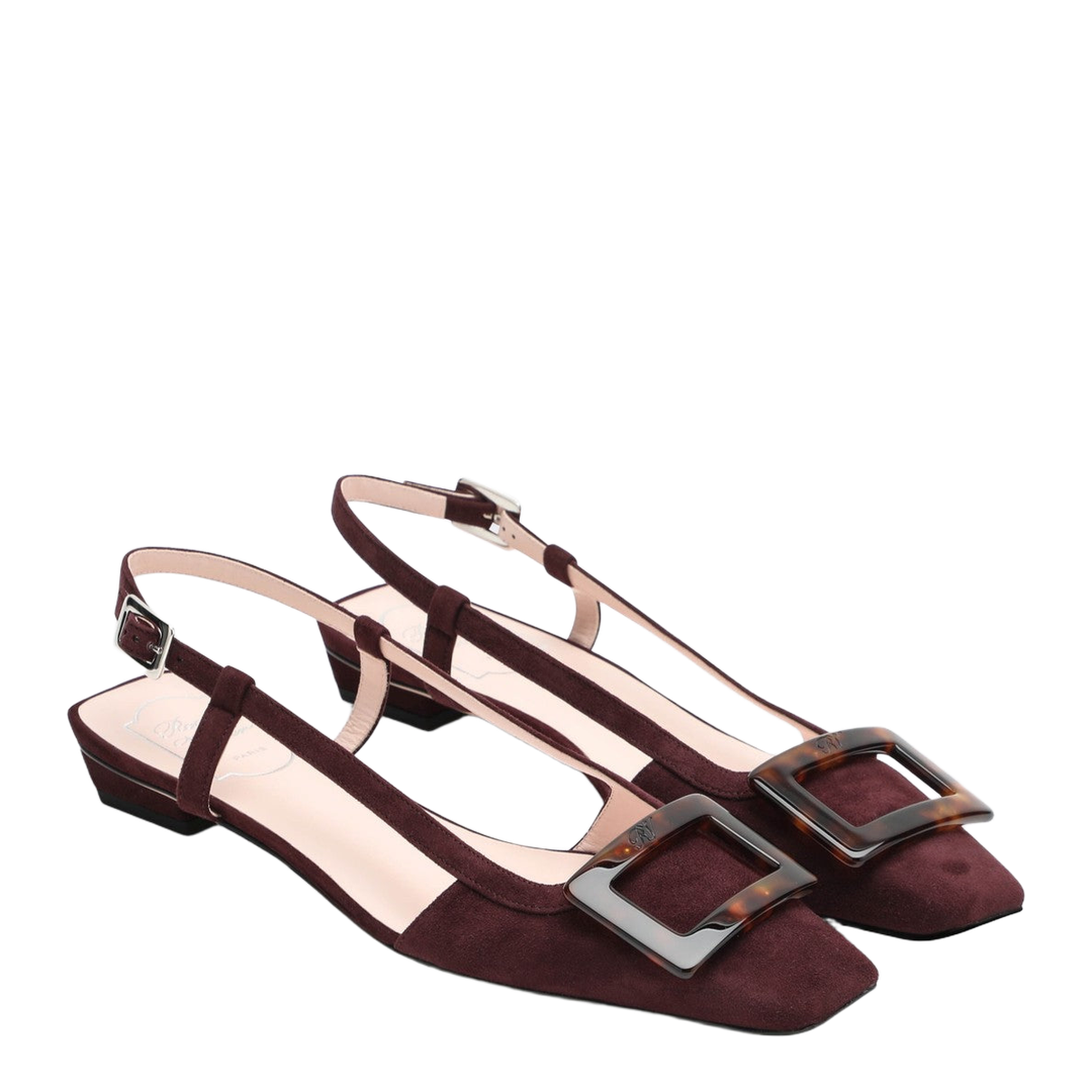 Bordeaux Suede Slingback Flats