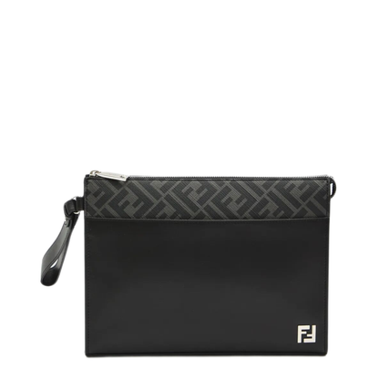 MAYFEYR - Fendi - Leather And Canvas Ff Squared Clutch - 7VA491AJF0