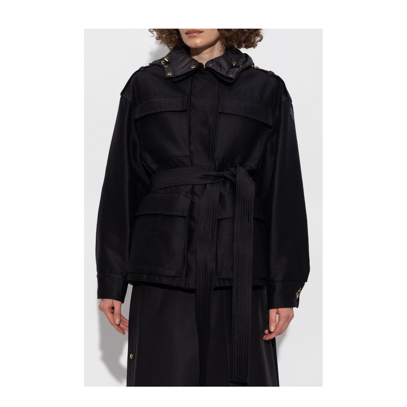 Black Essalois Hooded Down Field Jacket