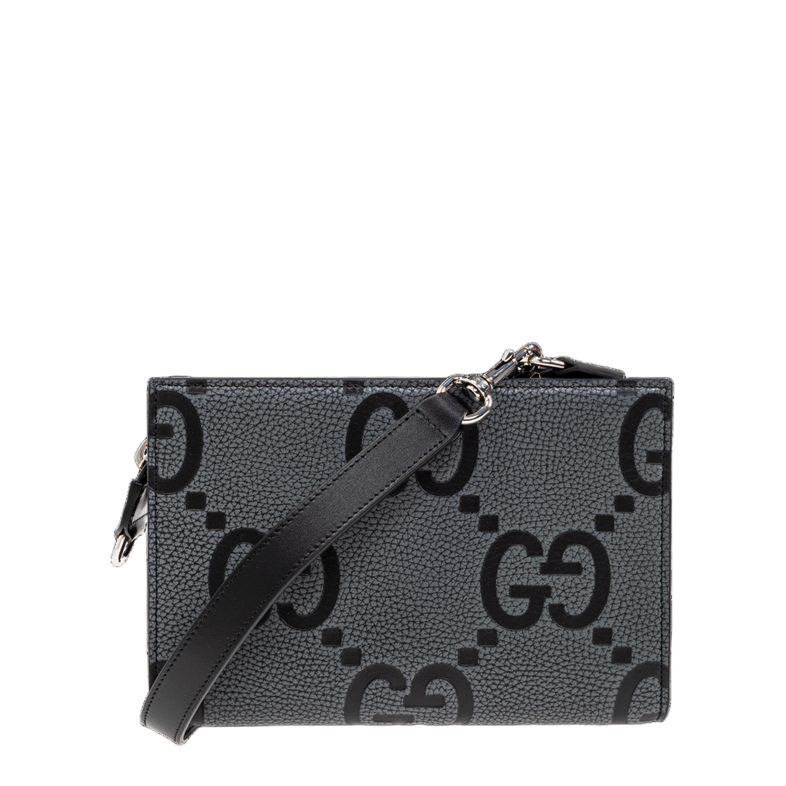GG Jumbo Small Leather Crossbody Bag - Gray