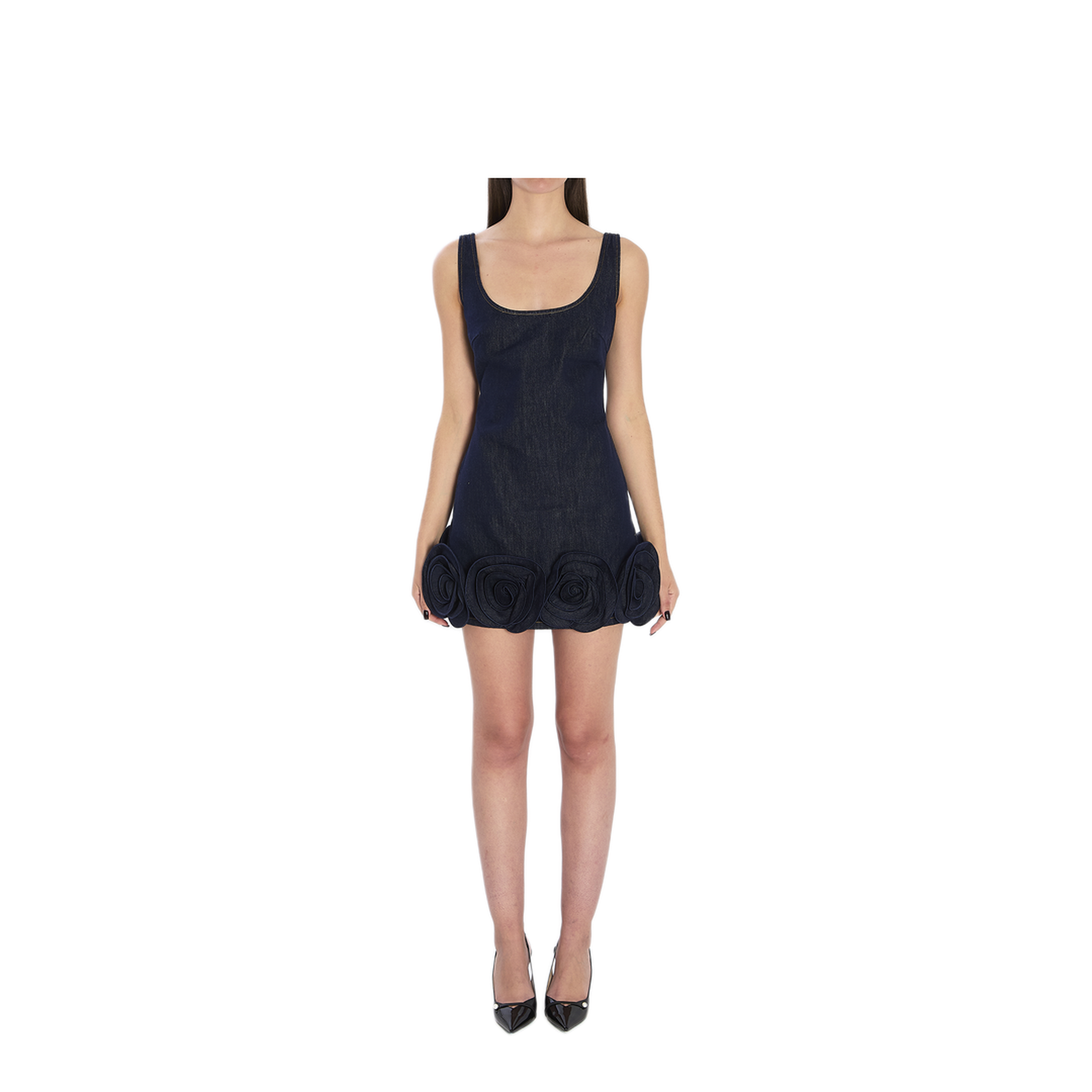 MAYFEYR - Self Portrait - Denim 3D Flower Mini Dress - RS26821SBLUE
