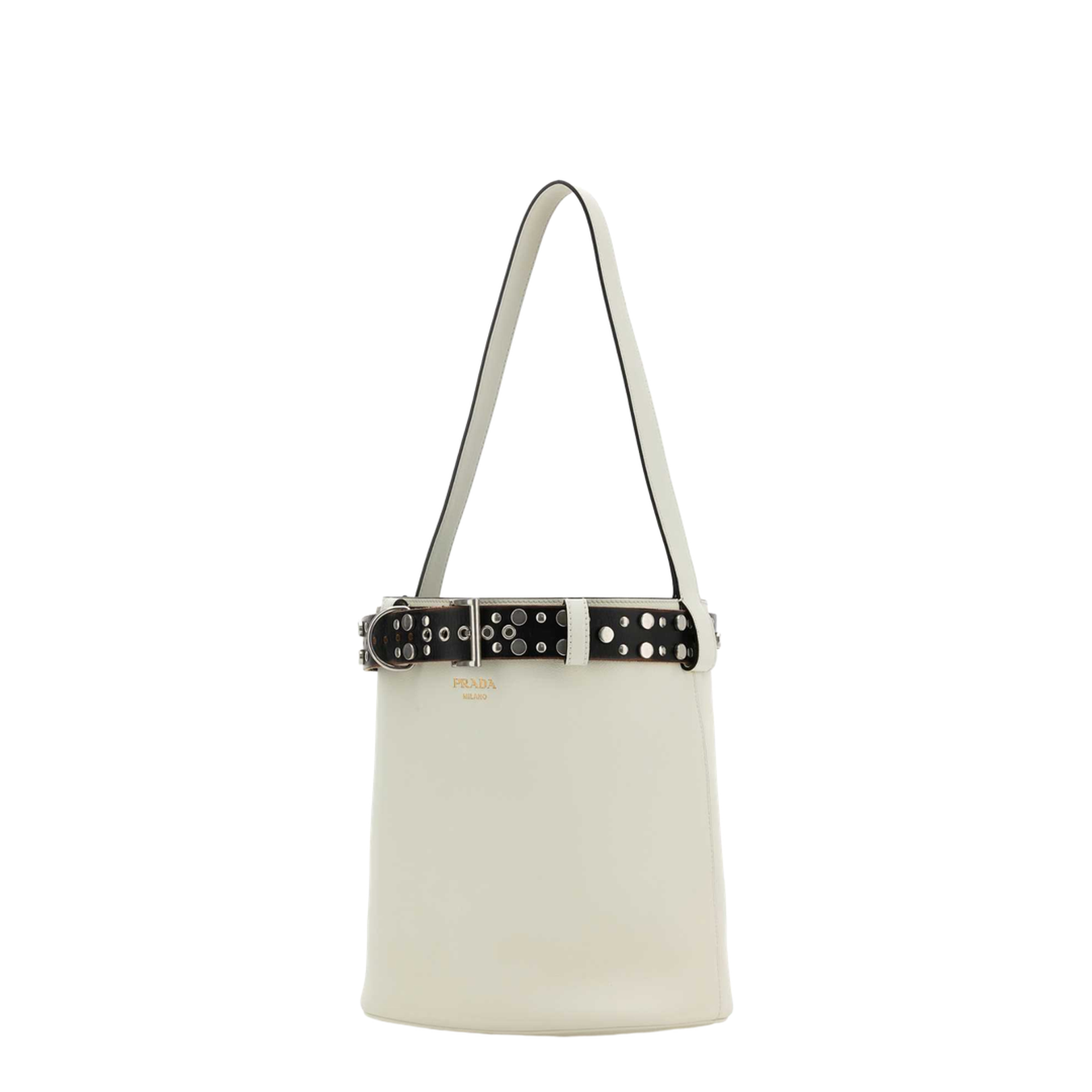 ショルダーバッグ・ポシェット PRADA PRADA BUCKLE BUCKET BAG IN SOFT GRAIN LEATHER Buckle Bucket Bag in Soft Grain Leather – MAYFEYR