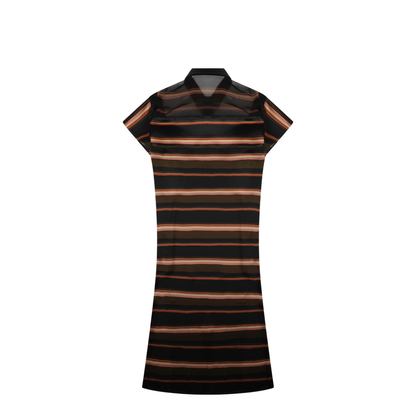 MIDI DRESS WITH HORIZONTAL STRIPE PRINT