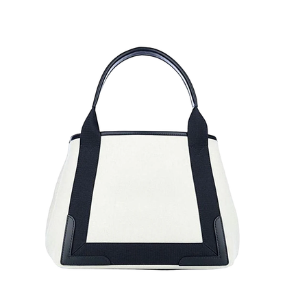 Navy Cabas Small in Beige