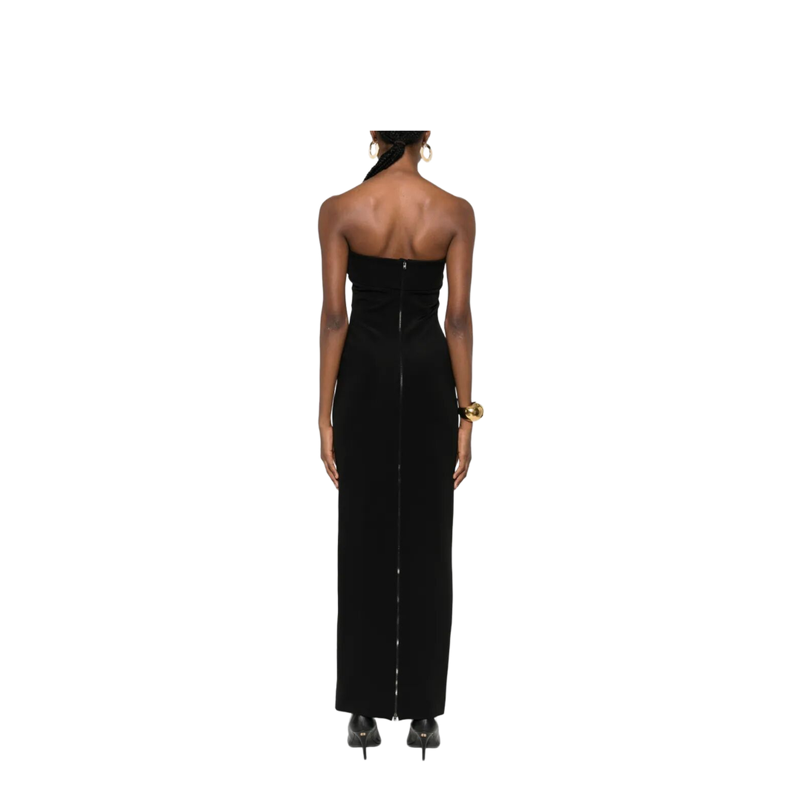 Belted Bustier Compact Jersey Long Dress