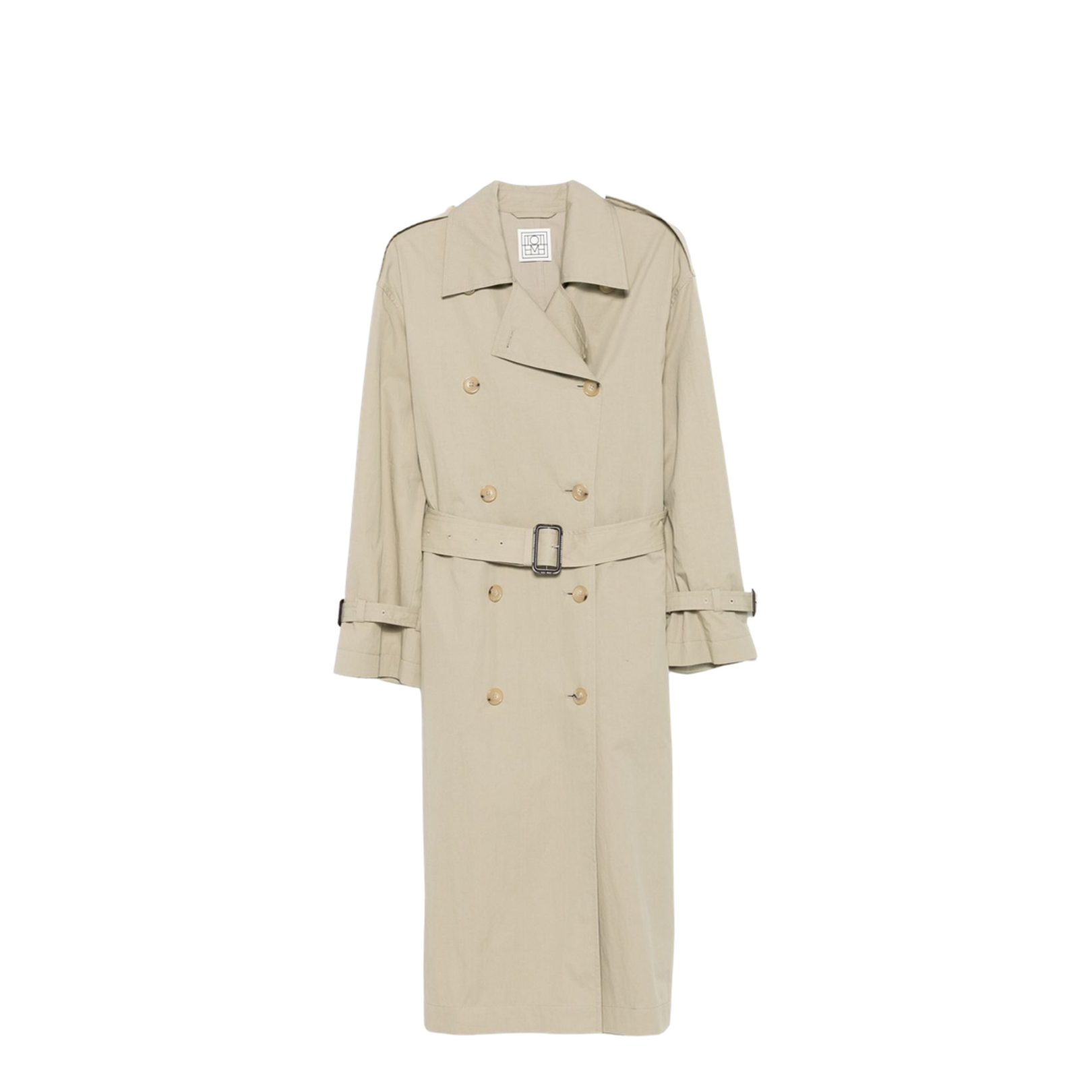 Beige Double-Breasted Trench Coat