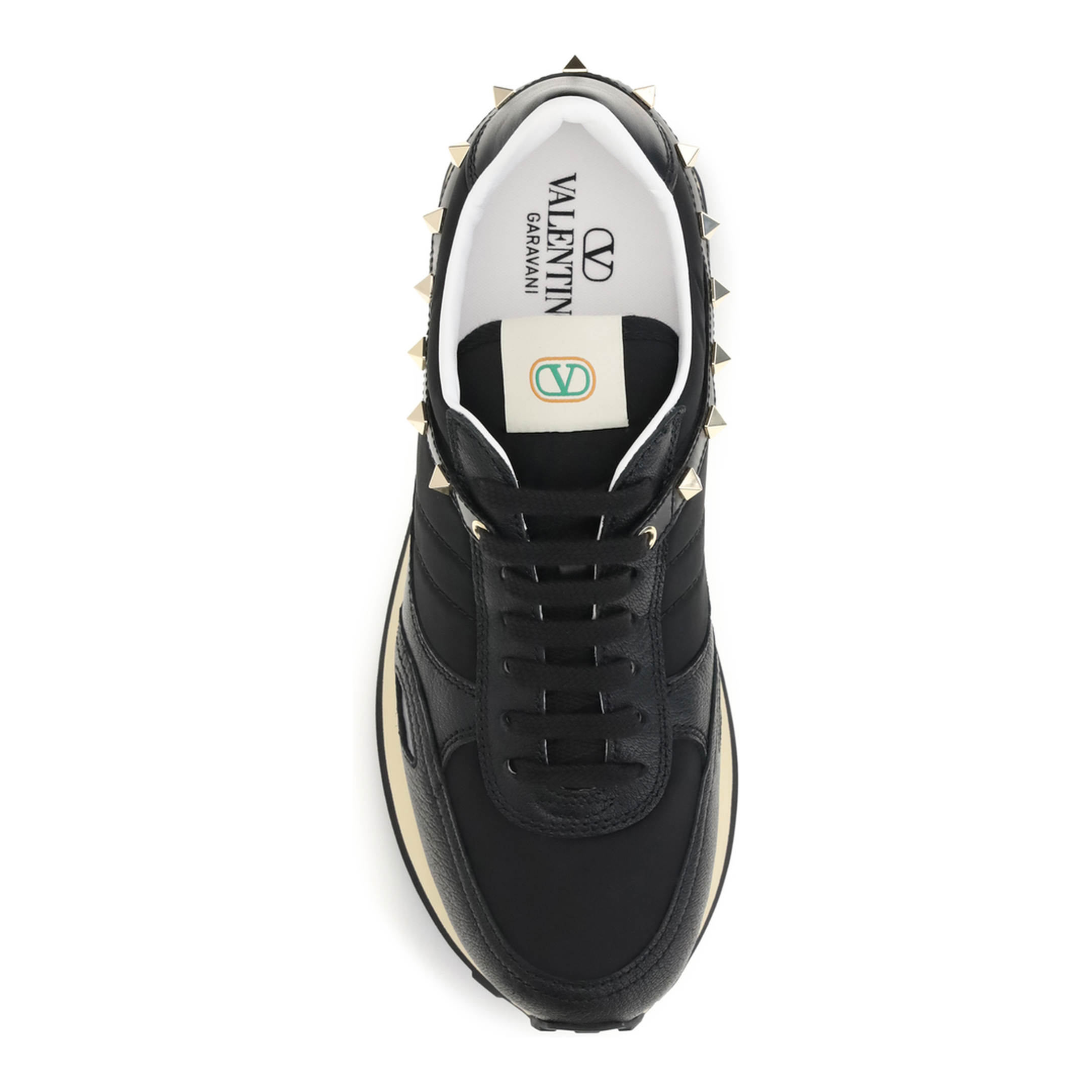 MAYFEYR - Valentino - Stud Up Sneakers In Leather And Nylon - 9Y0S0O23ZDLG51