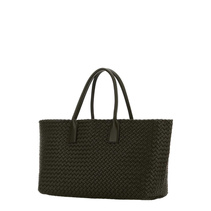 Dark Brown Nappa Leather Medium Cabat Shopping Bag