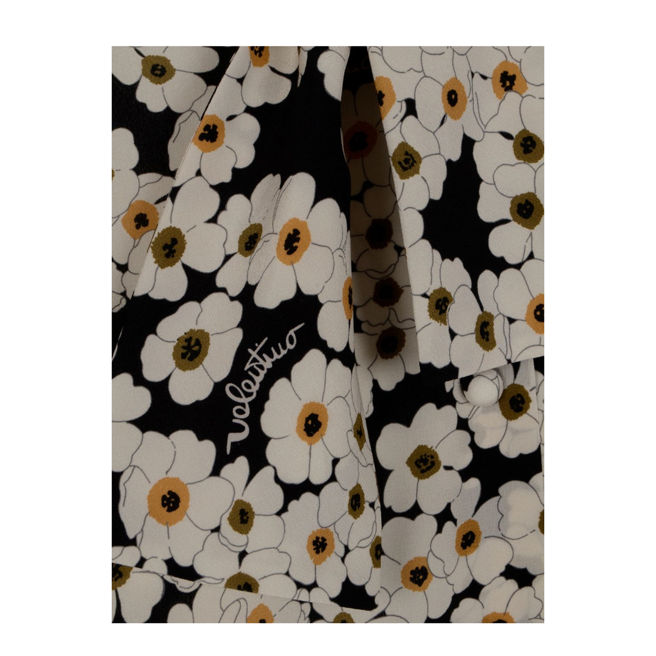 Flower Shirt with Silk Bow Detail