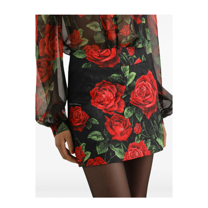 MAYFEYR - Dolce & Gabbana - Mini Skirt Rose Print - F4DEPTFSTB4HN6EJ