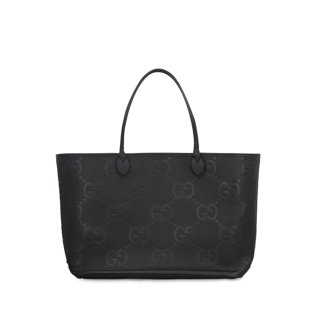 Jumbo Gg Large Tote Bag Black In Jumbo Gg Leather