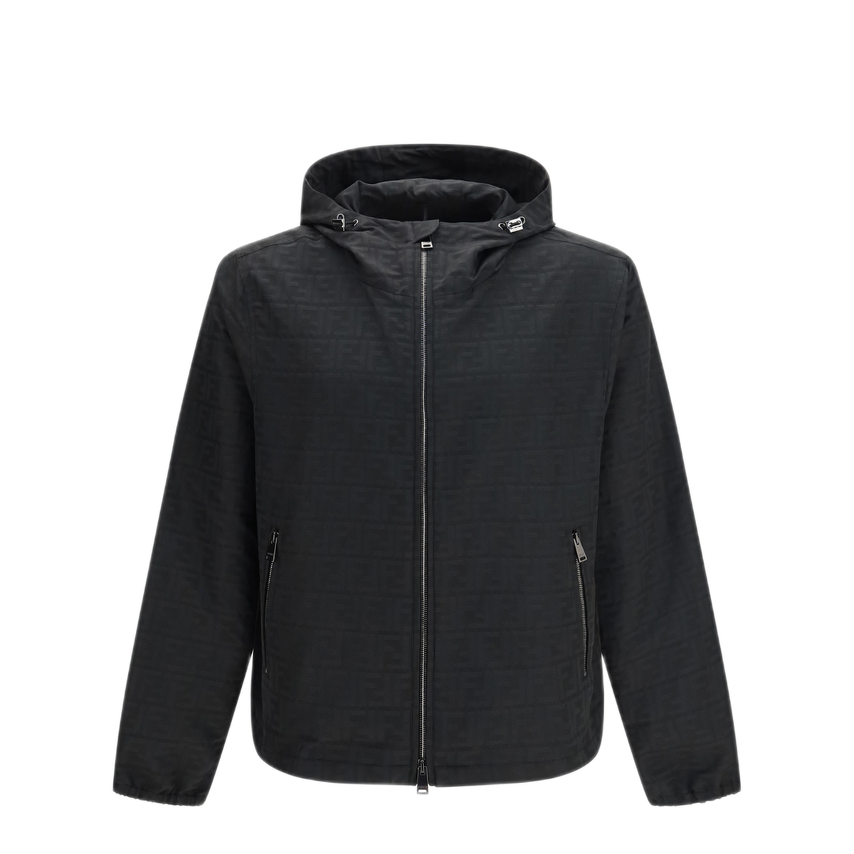 Black Polyester Windbreaker