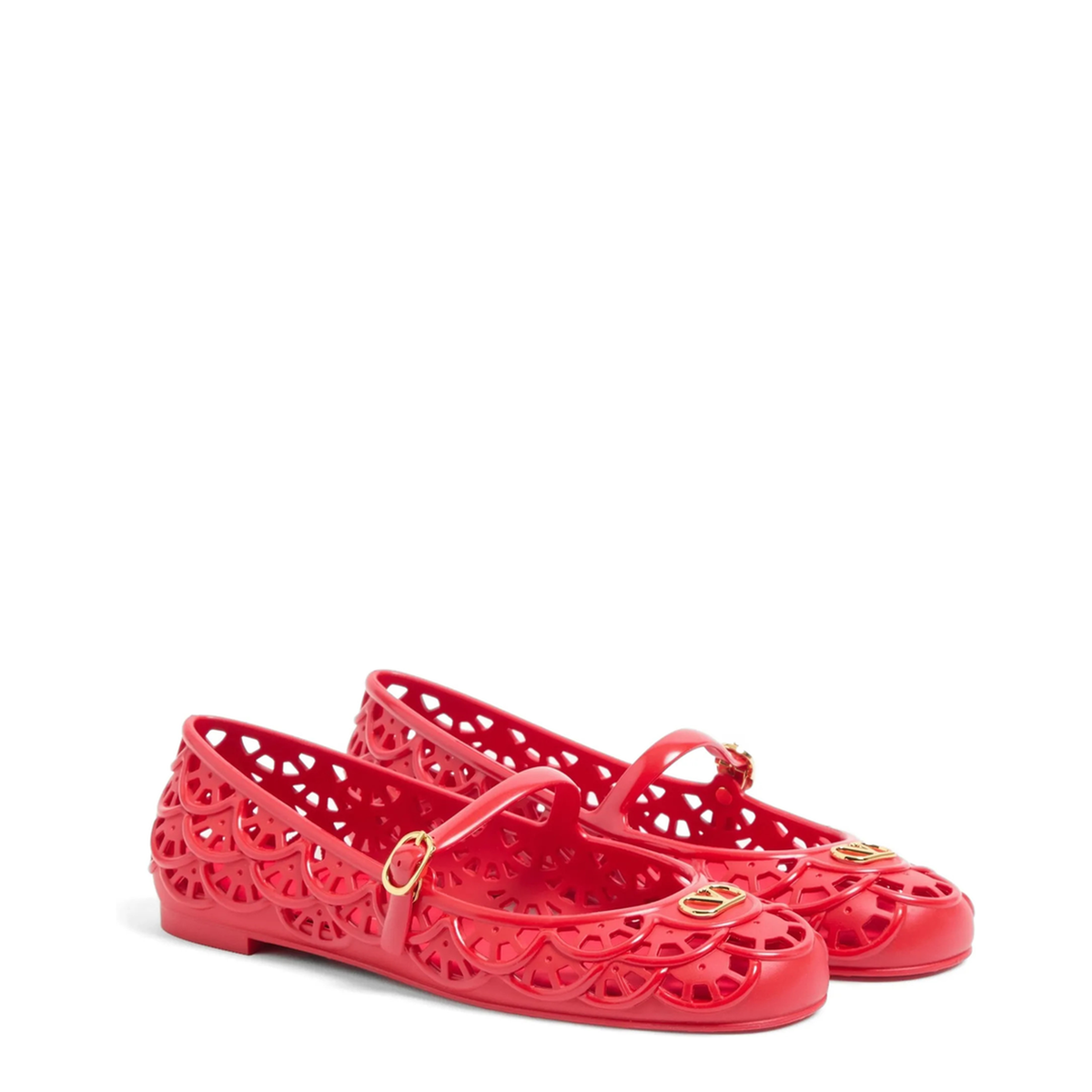 Red Rubber Vlogo Signature Ballerinas