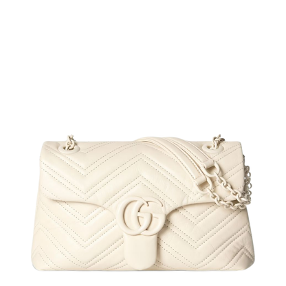 GG Marmont Small Matelassé Chevron Leather Shoulder Bag - Ivory