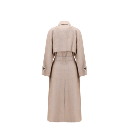 MAYFEYR - Brunello Cucinelli - Linen Trench Coat With Lurex - MH5269873
