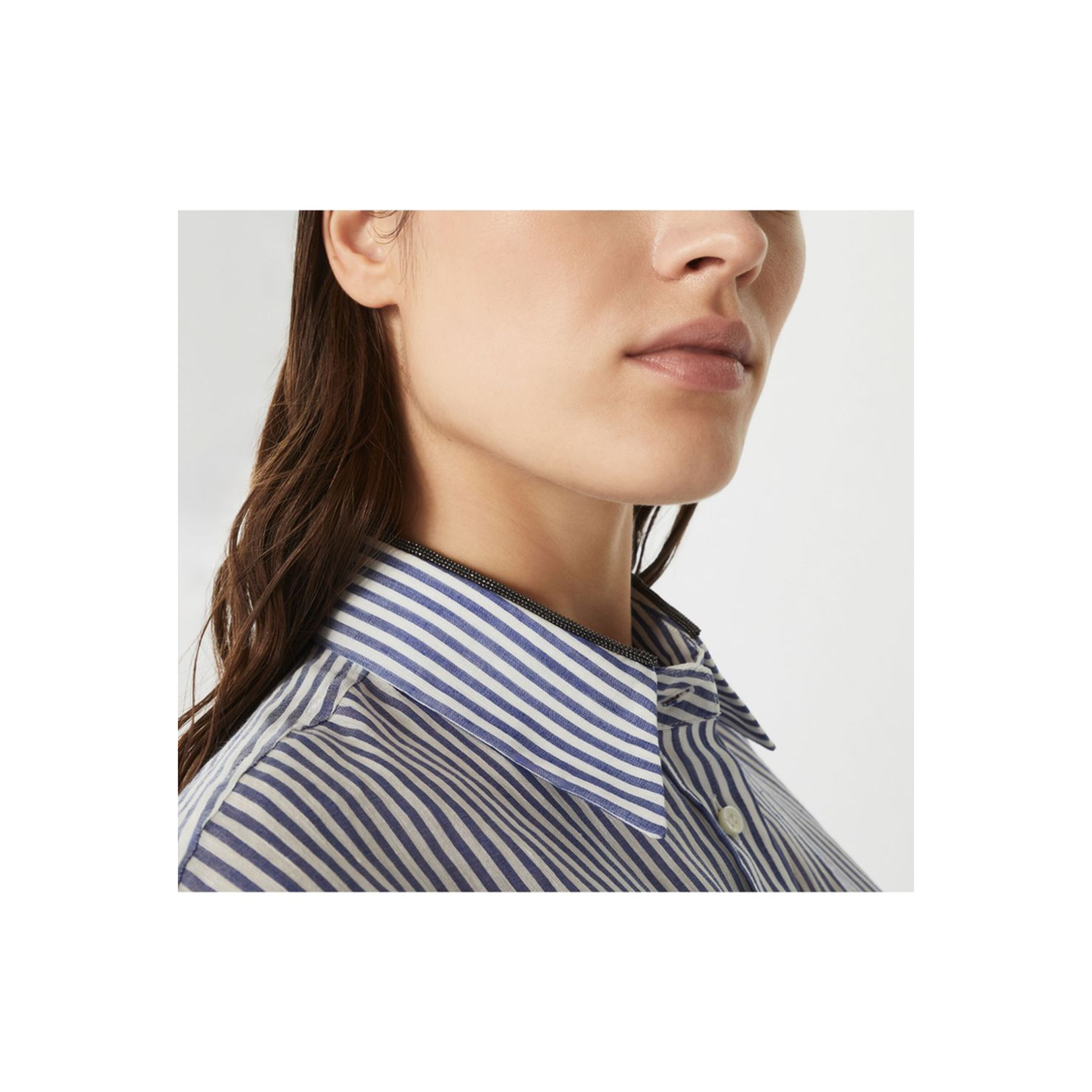 Clear Blue Striped Linen Shirt