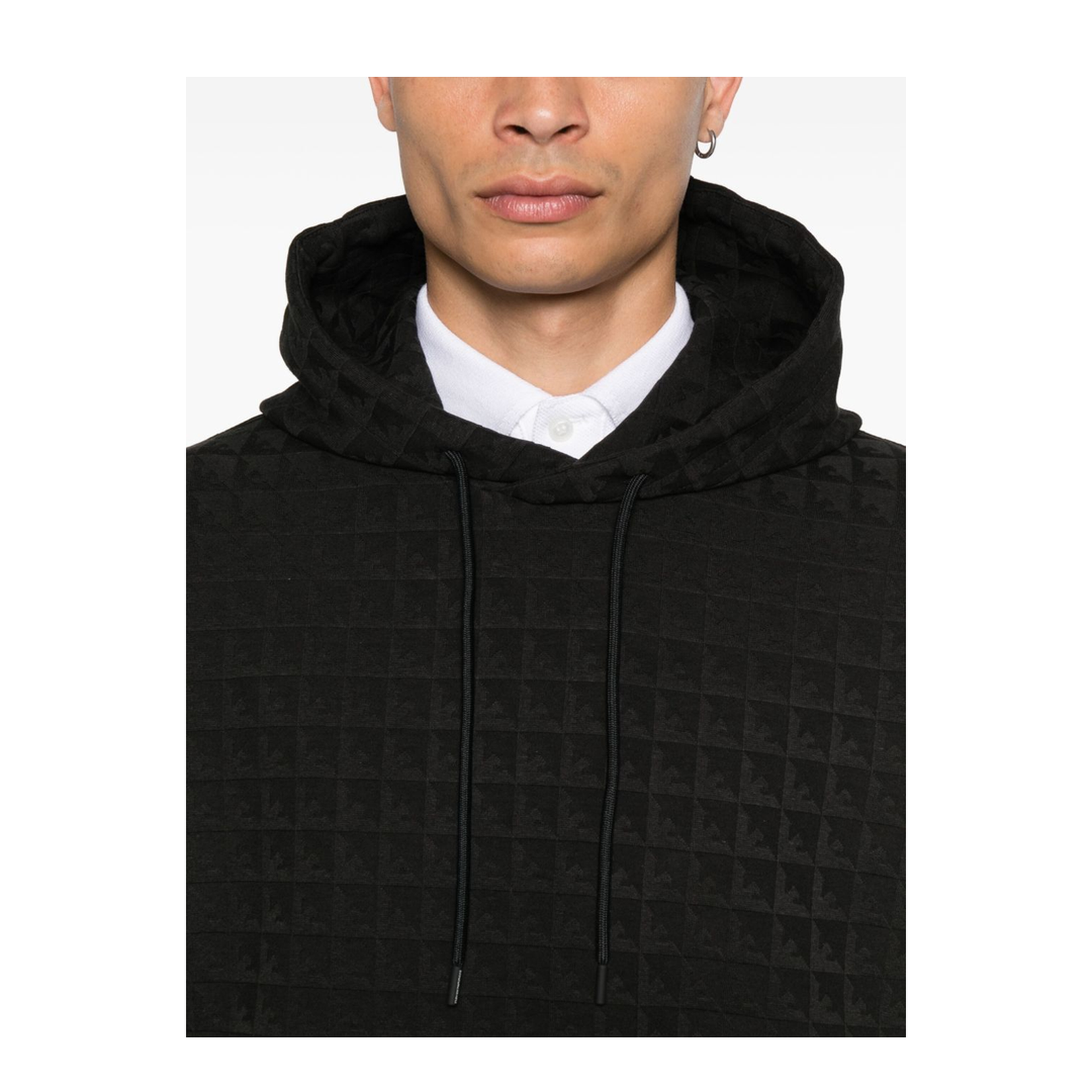 Lyocell-blend Jacquard Jersey Hooded Sweatshirt