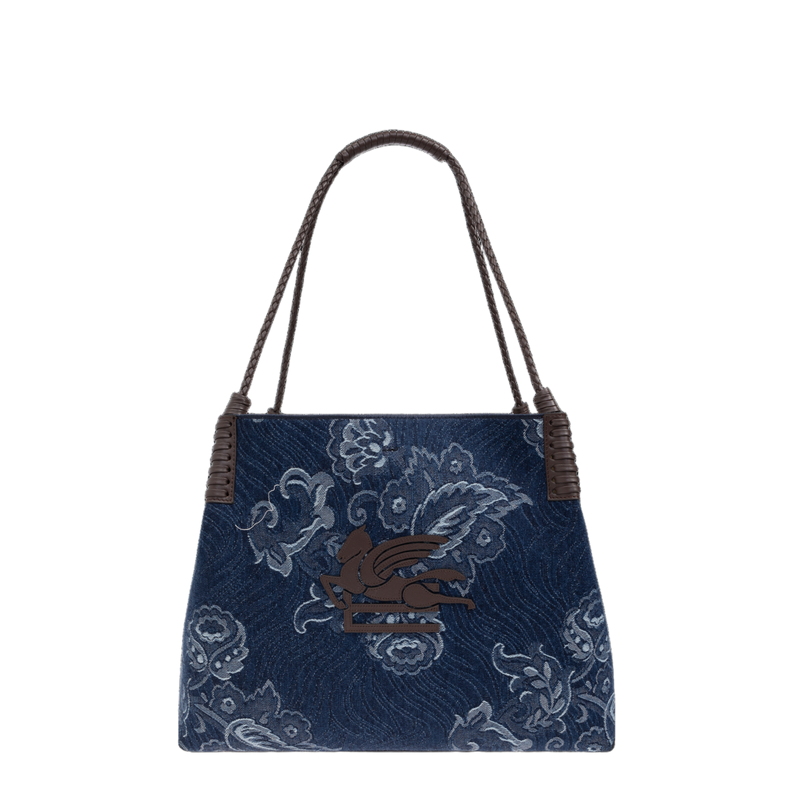 Medium Libra Tote Bag in Jacquard Denim