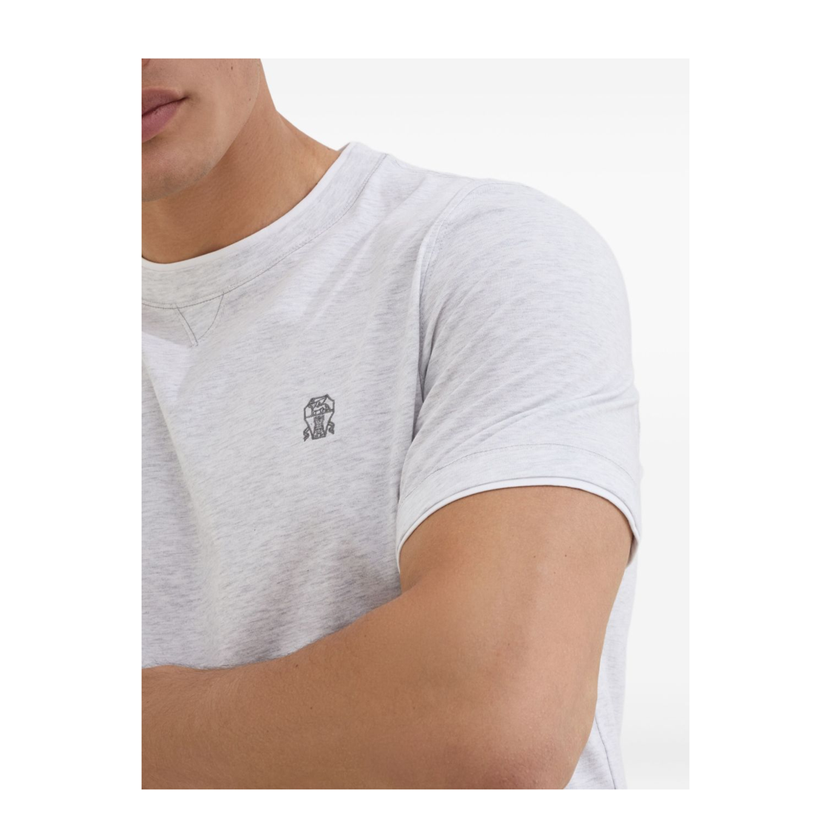 Light Grey Logo Cotton T-shirt