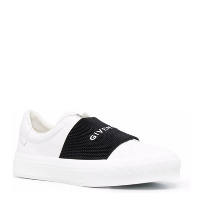 White/Black Leather Sneakers