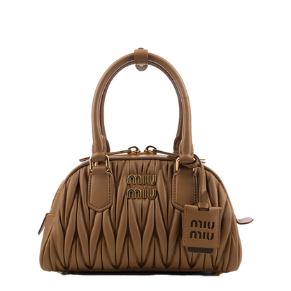 MAYFEYR - Miu Miu - Camel Nappa Leather Arcadie Handbag - 5BB191VOLOAN88F098L
