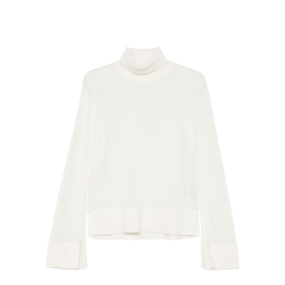 White High-Neck Knit Top