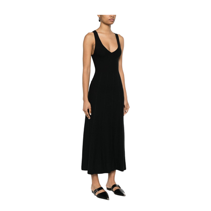 Black Sleeveless Flared Dress