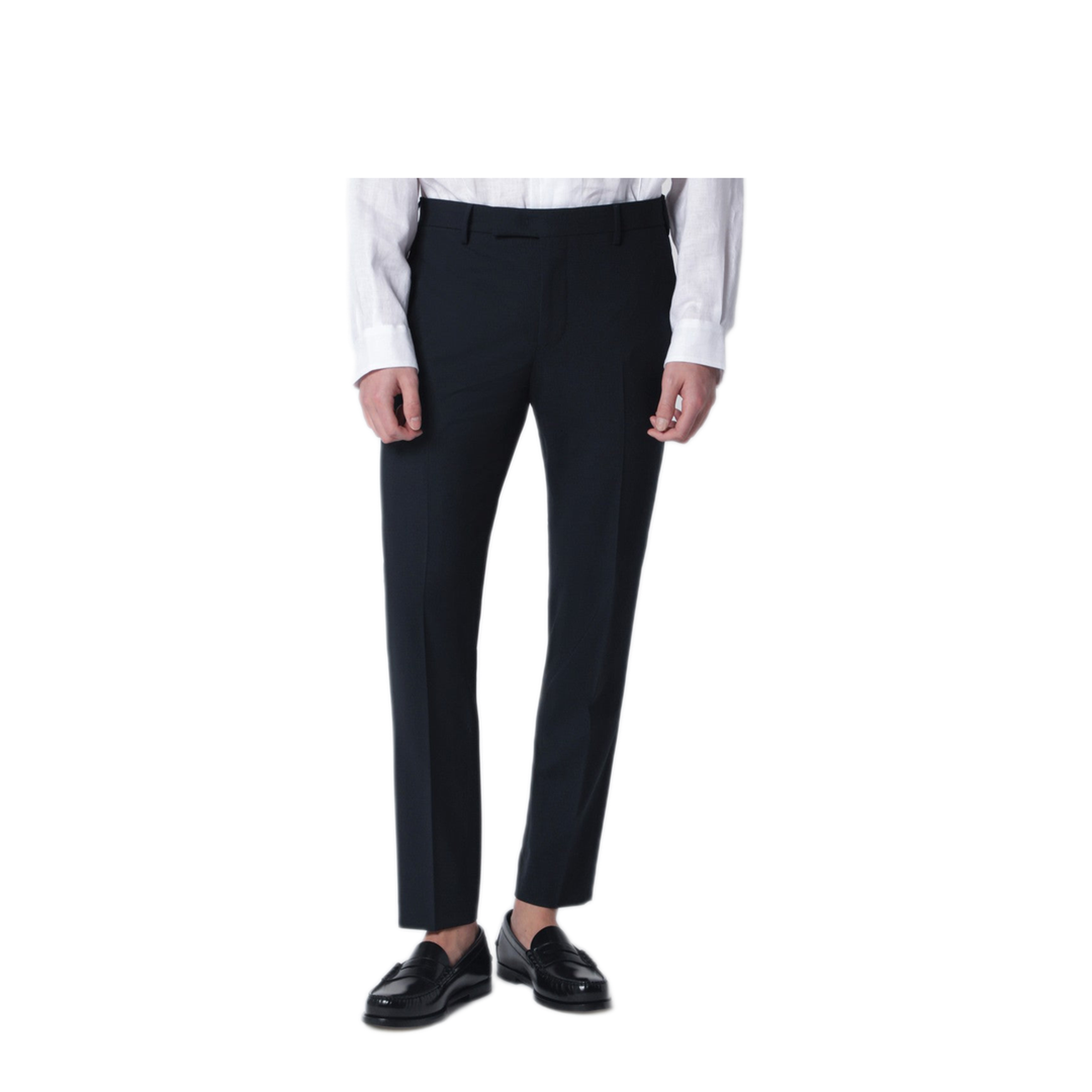 MAYFEYR - PT Torino - Navy Blue Wool Blend Trousers - COAFX0Z00FWDMA270360