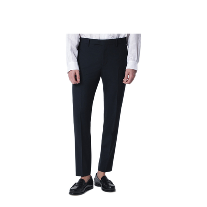 MAYFEYR - PT Torino - Navy Blue Wool Blend Trousers - COAFX0Z00FWDMA270360