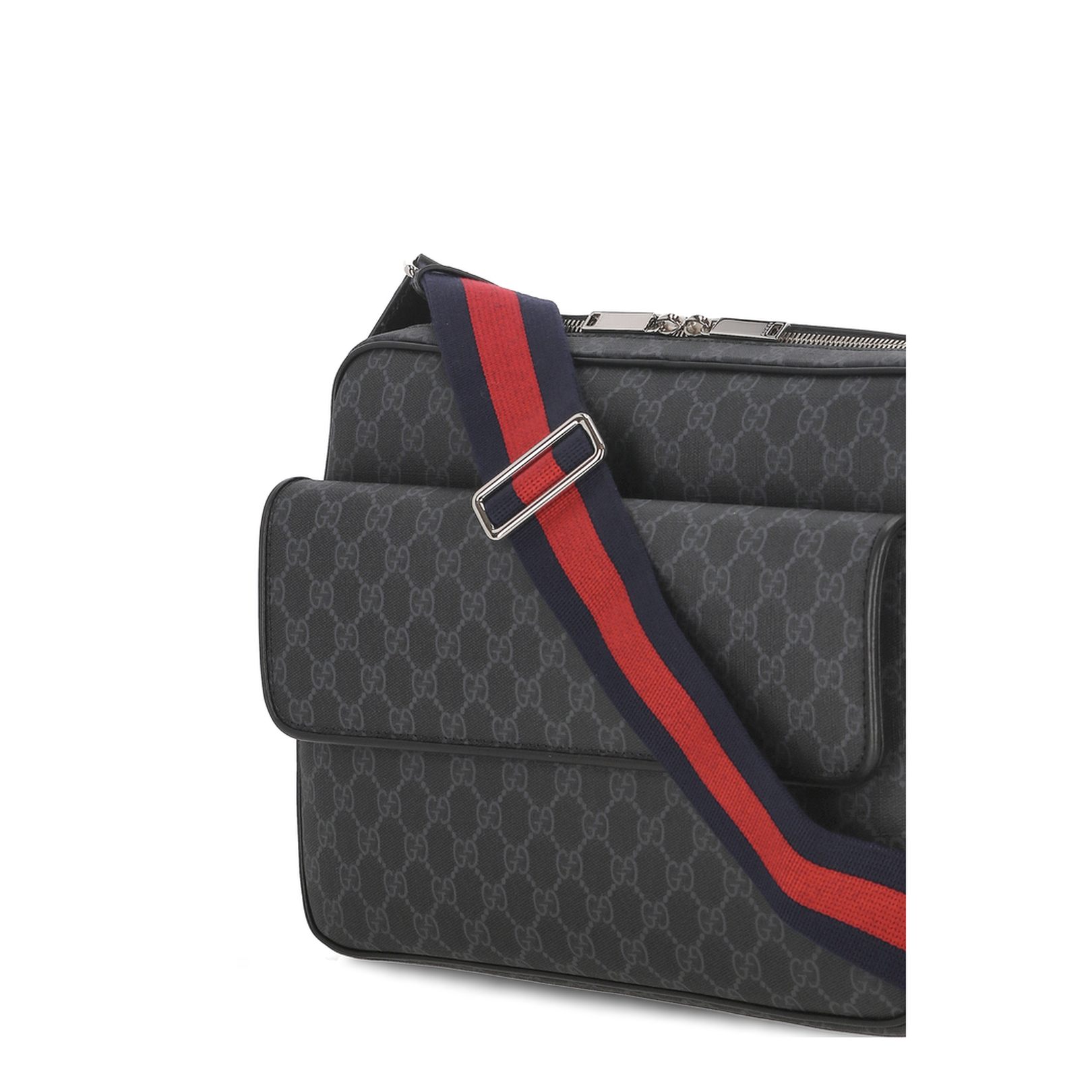 Ophidia Small Canvas Crossbody Bag - Gray