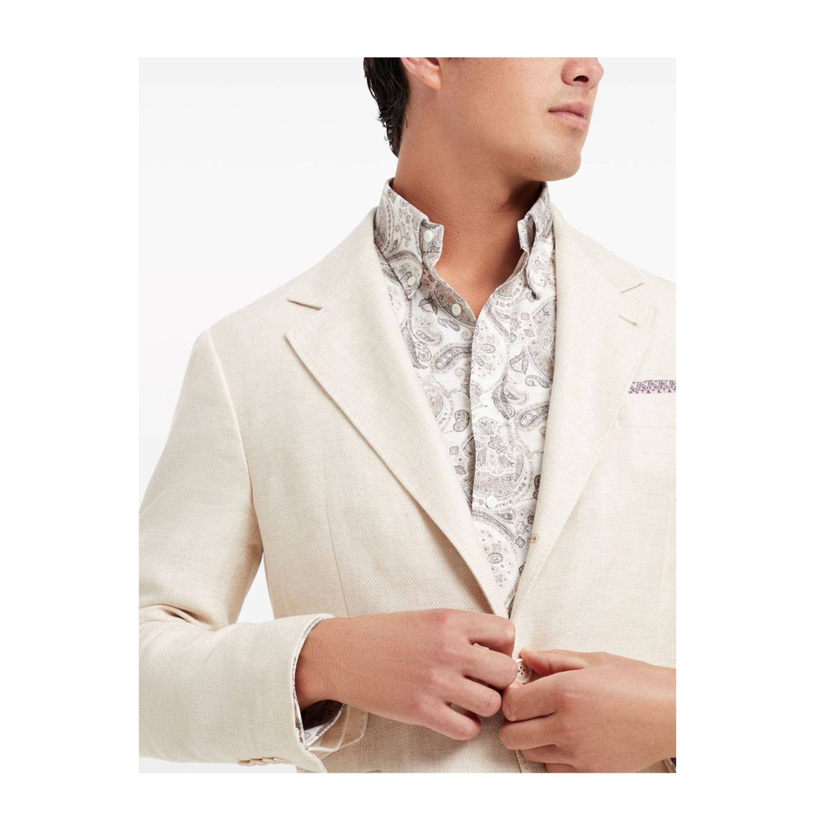 Single-Breasted Blazer - Beige