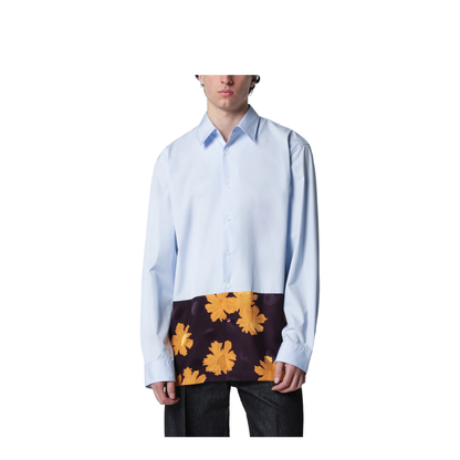 Light Blue Shirt with Floral Insert