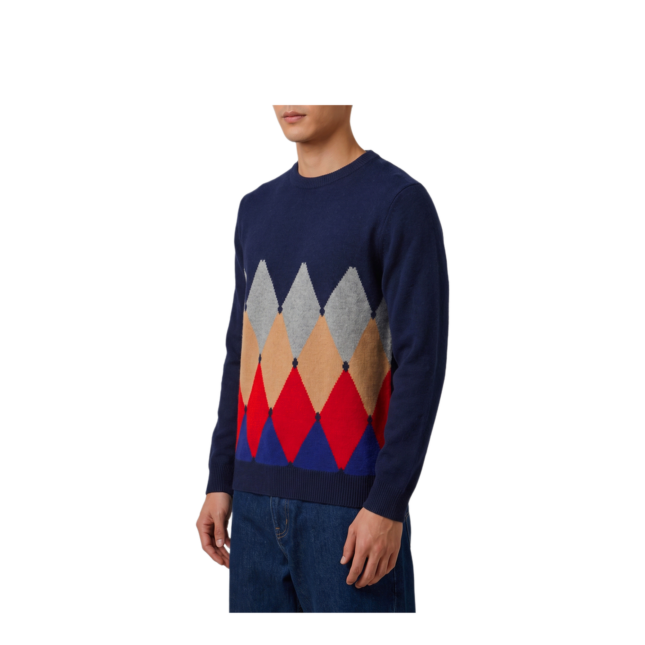 MAYFEYR - BALLANTYNE - Cashmere Crewneck Diamond Sweater - B2P0007K0A893562