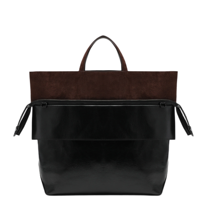 MAYFEYR - Loewe - Large Switch Tote Bag In Black/Espresso Leather And Suede - B143BEXX01LE0134