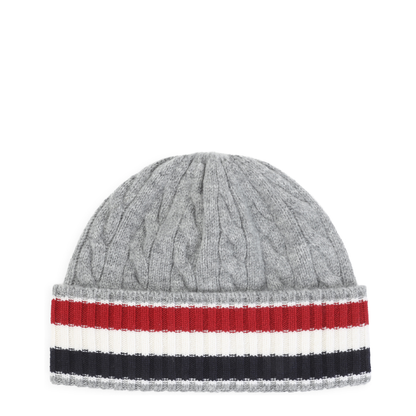 Light Grey Cable Knit Beanie