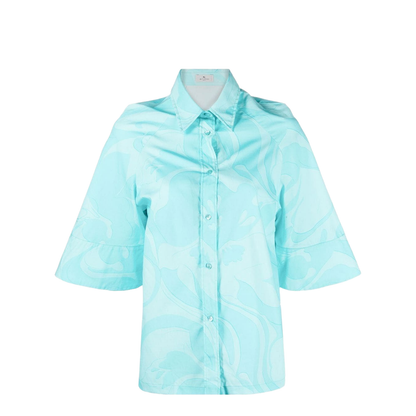 Swirl-Print Cotton Shirt