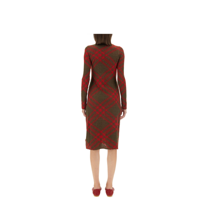 Check Wool Blend Dress
