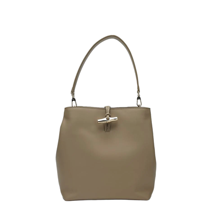 Medium-sized bag in root-coloured calfskin leather