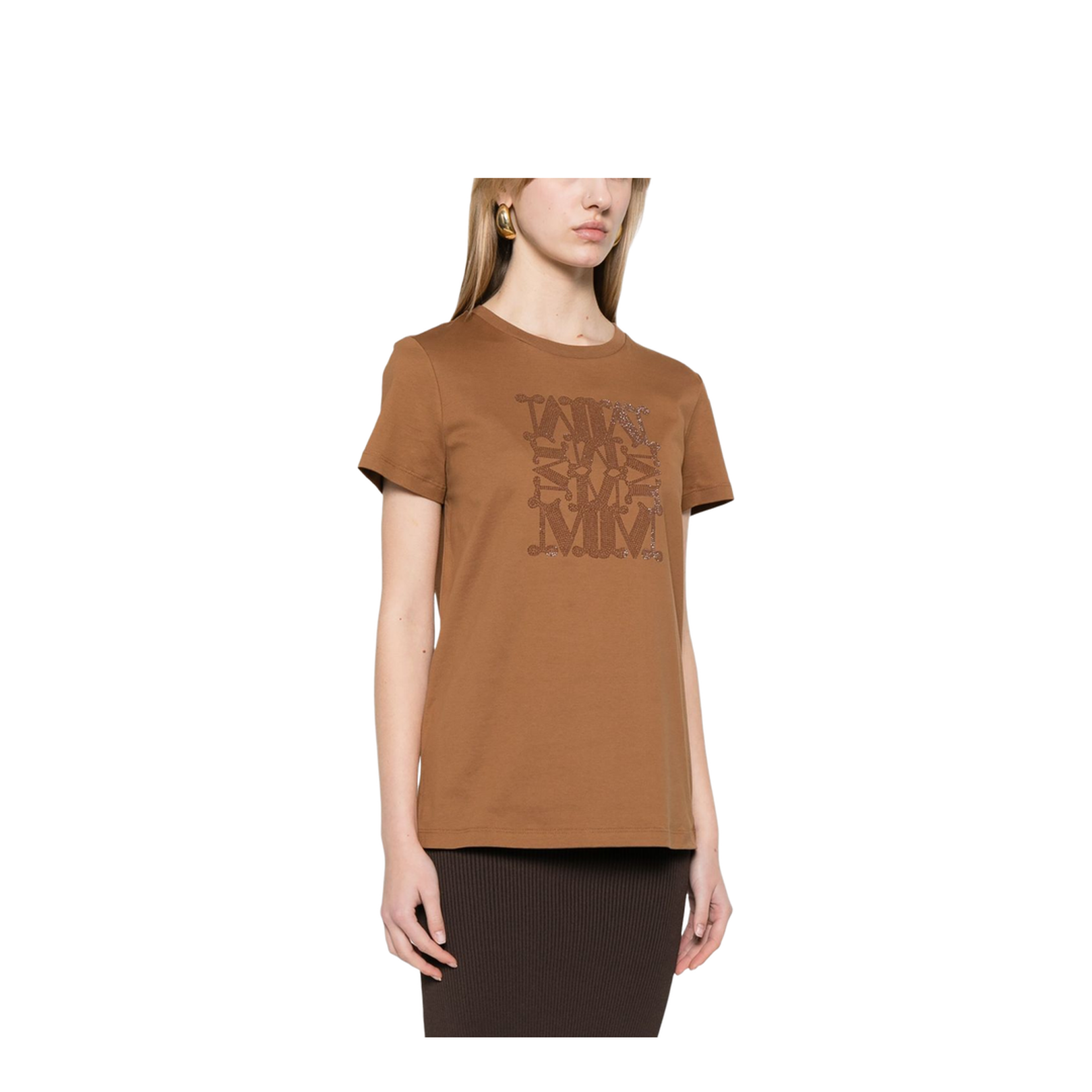 Logo Cotton T-Shirt in Beige